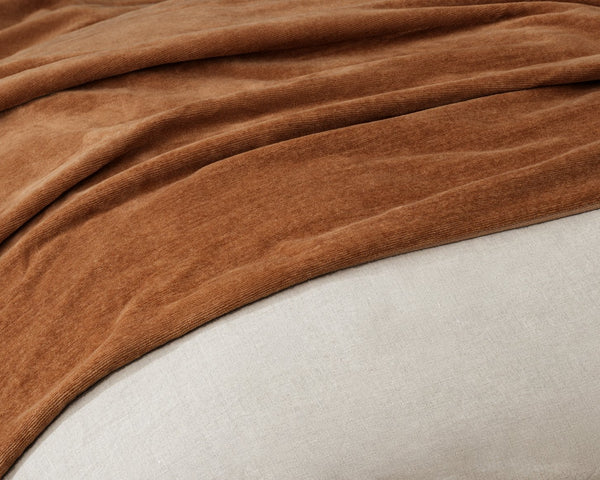 【特価】 Brown_cotton_throw_blanket_2_g アウトドア寝具