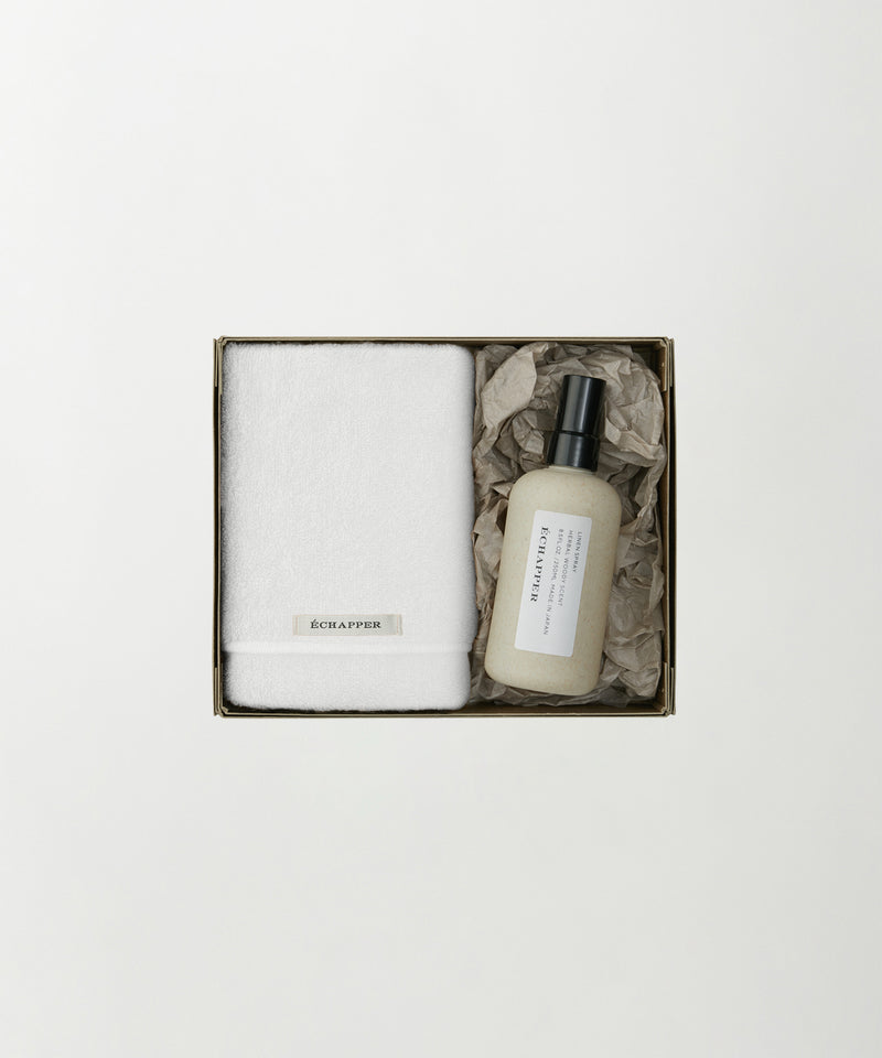 White cotton Japanese face towel ＆ Linen spray set