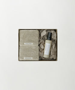 Mini-serviette en lin brut ＆ Set cadeau spray de lin