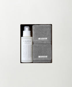 Botanically coloured cotton pile mini towel ＆ Laundry liquid gift set