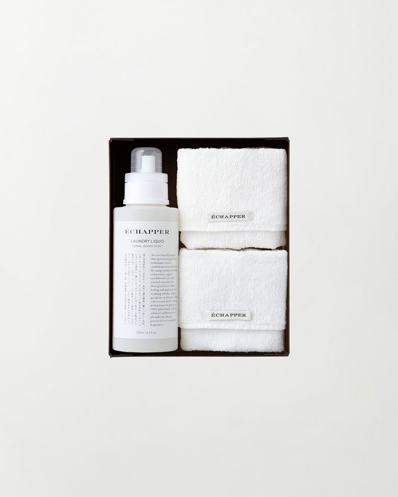 White cotton hand towel ＆ Laundry liquid set