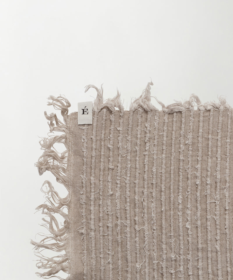 Linen fringe rug