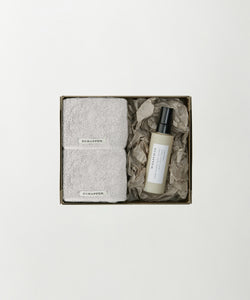 Botanically coloured cotton pile mini towel ＆ Linen spray gift set