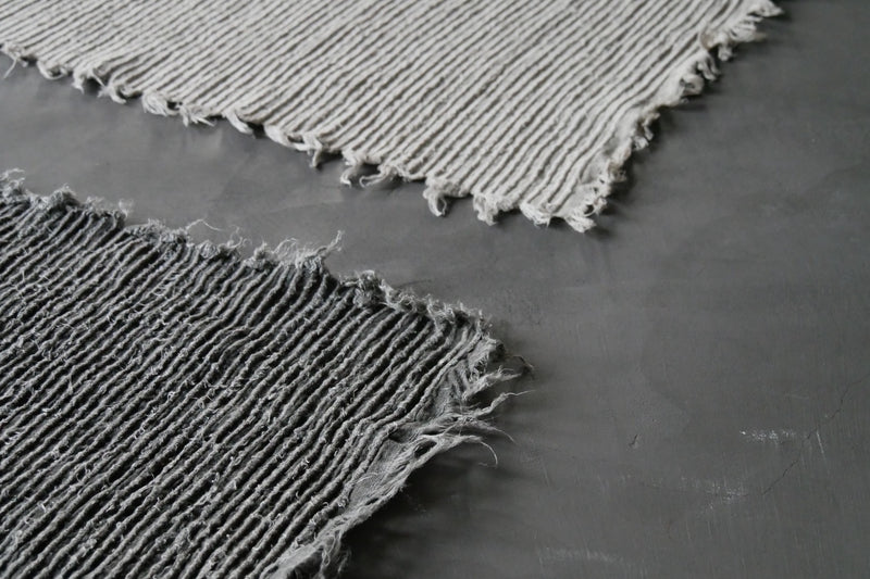 Linen fringe rug