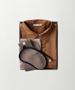 Botanically coloured cotton pajama & Brown cashmere gift set