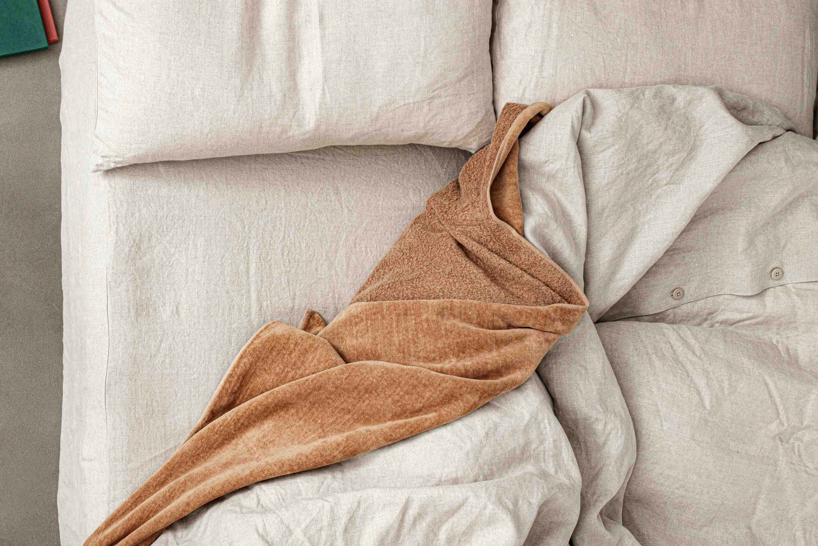 【スーパーセール】 brown Raw cotton エシャペ | ÉCHAPPER – blanket throw アウトドア寝具