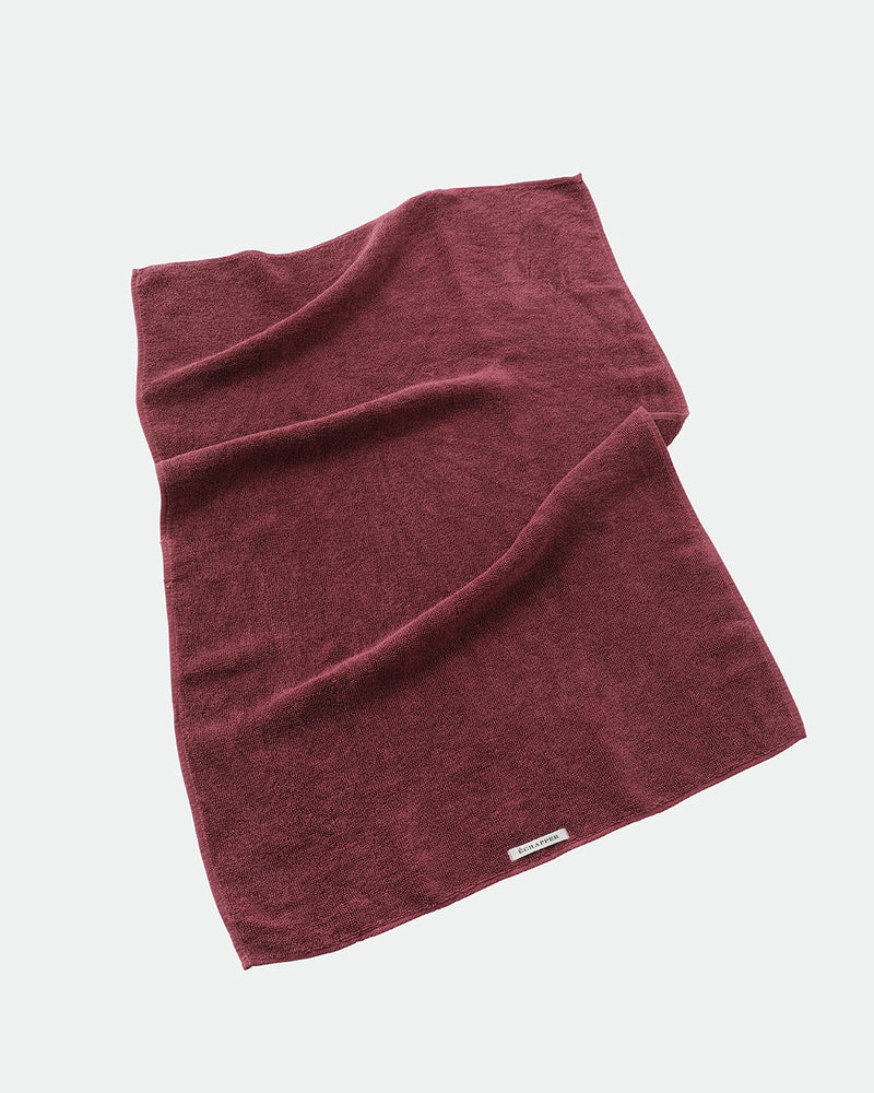 Azuki coloured linen towel